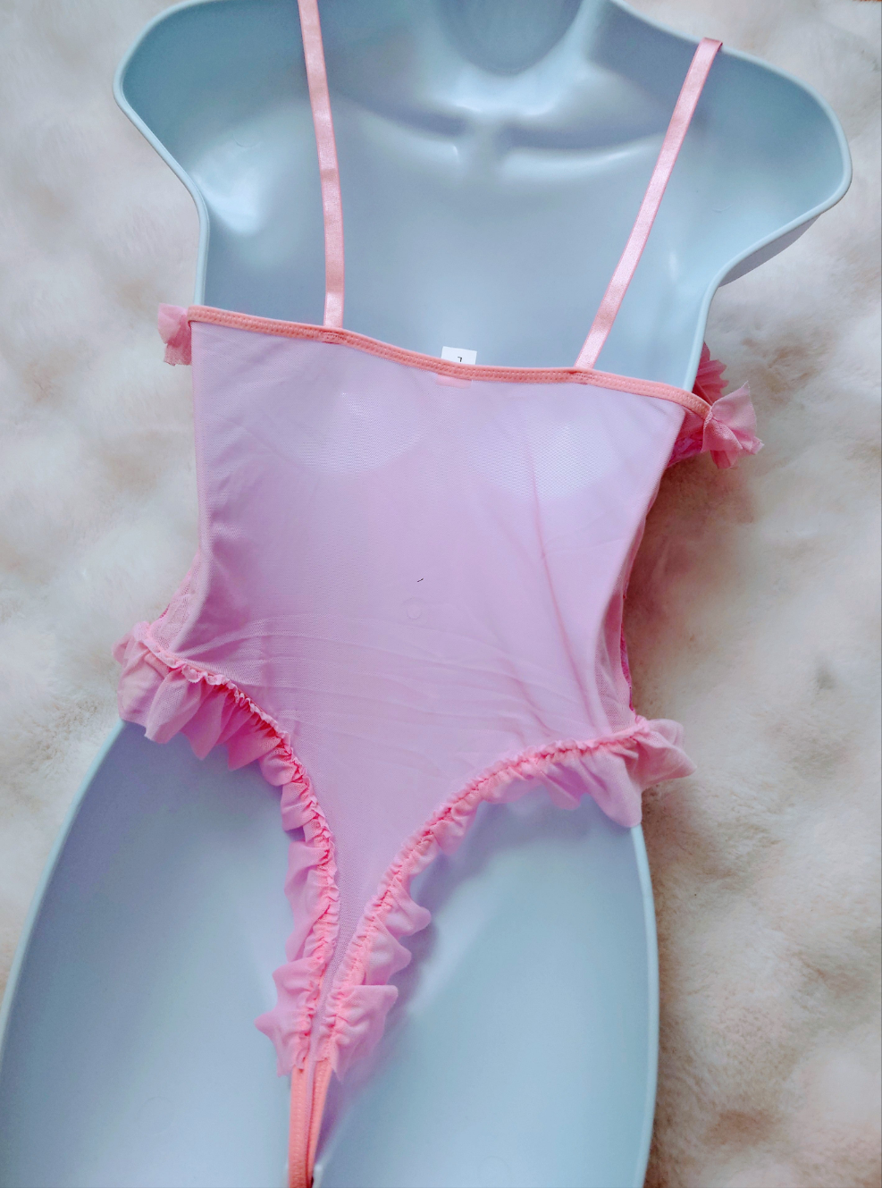 Sweet Two-Tone Baby Doll Bodysuit with Choker.