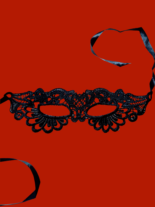 Seamless Black Mistresses Eye Lace Mask