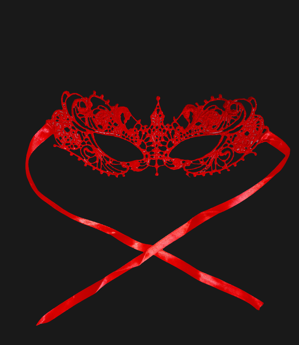 Seamless Red Mistresses Eye Lace Mask
