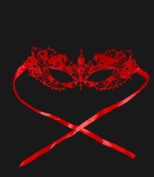 Seamless Red Mistresses Eye Lace Mask
