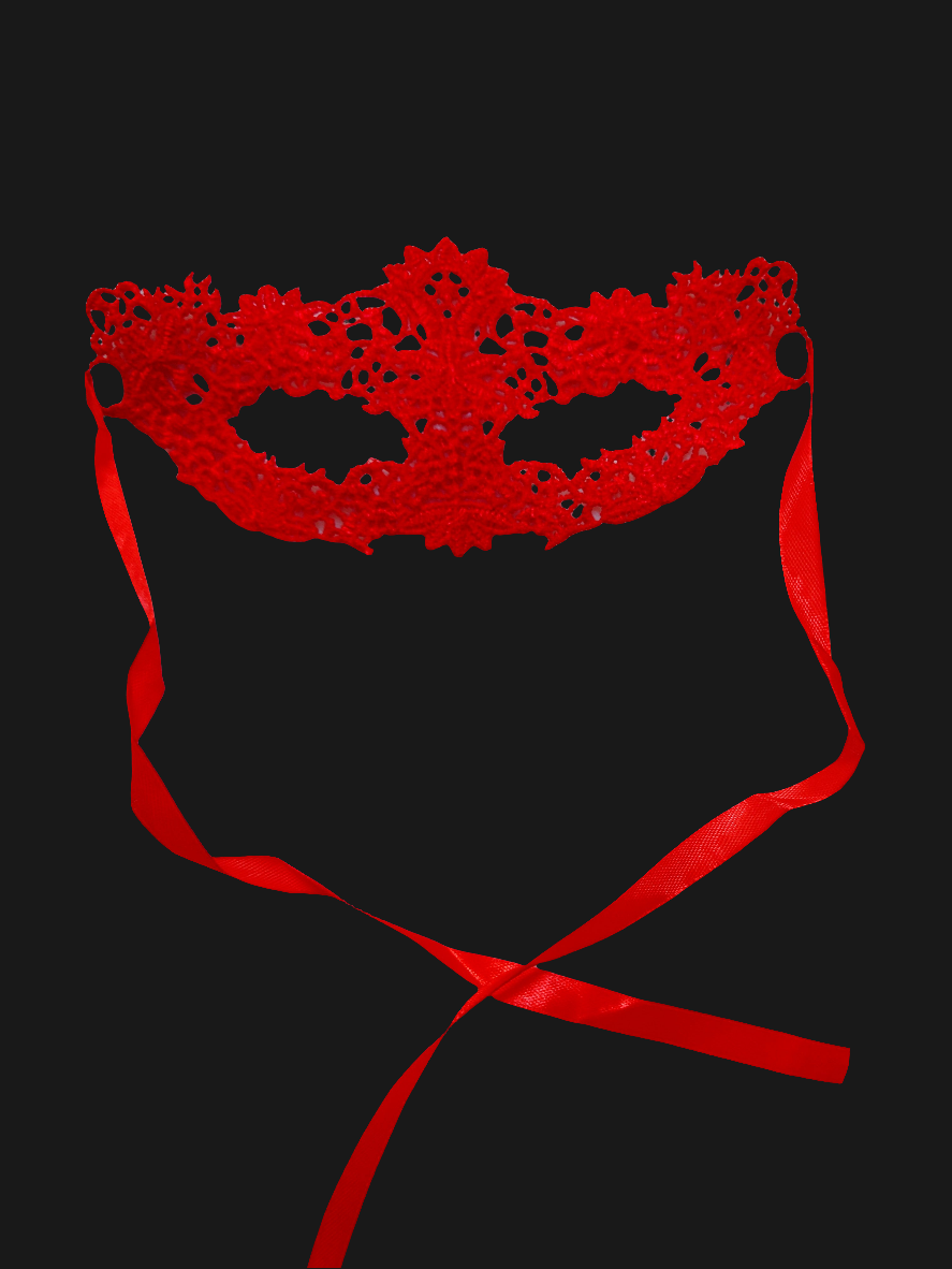 Seamless Erotic Red Role Play Lace Eye Mask.