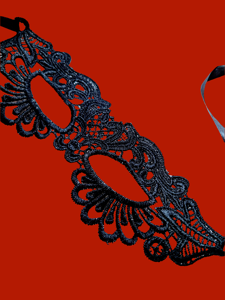 Seamless Black Mistresses Eye Lace Mask