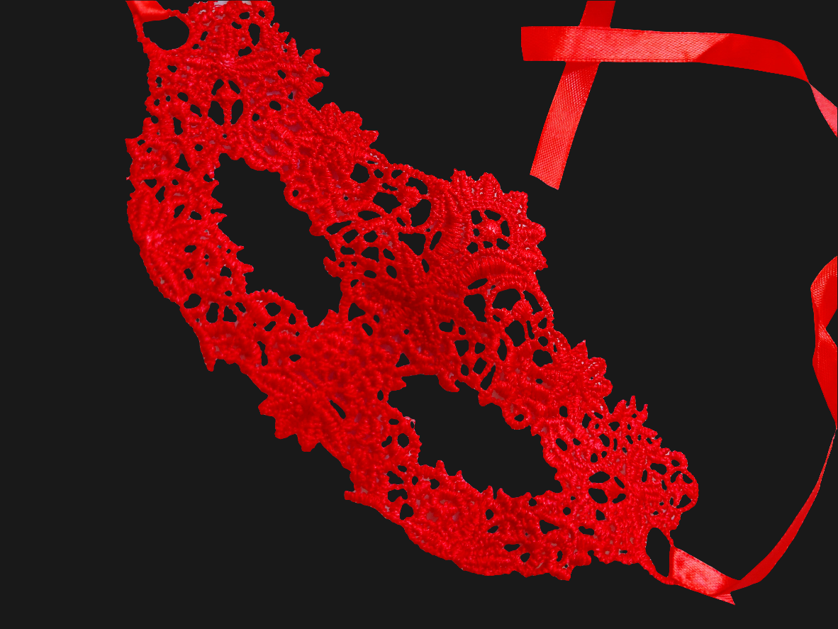 Seamless Erotic Red Role Play Lace Eye Mask.